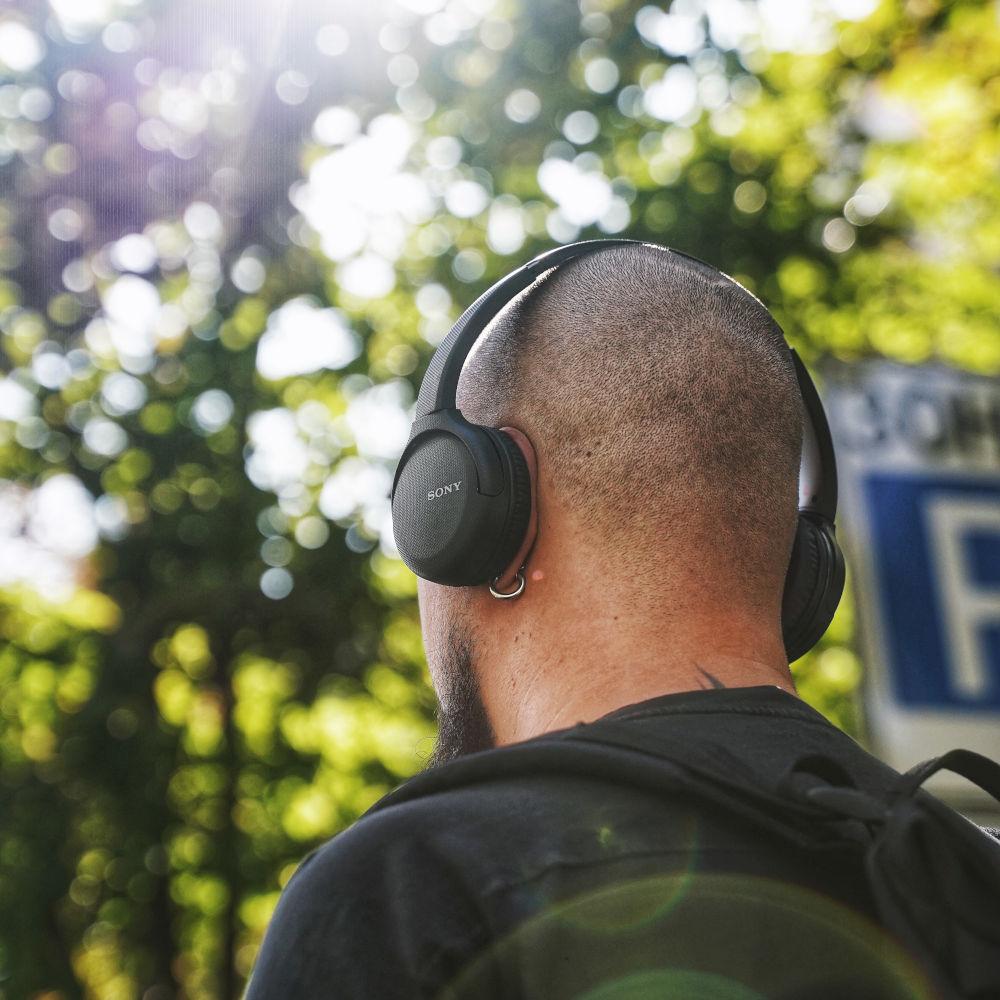 Man wearing headphones