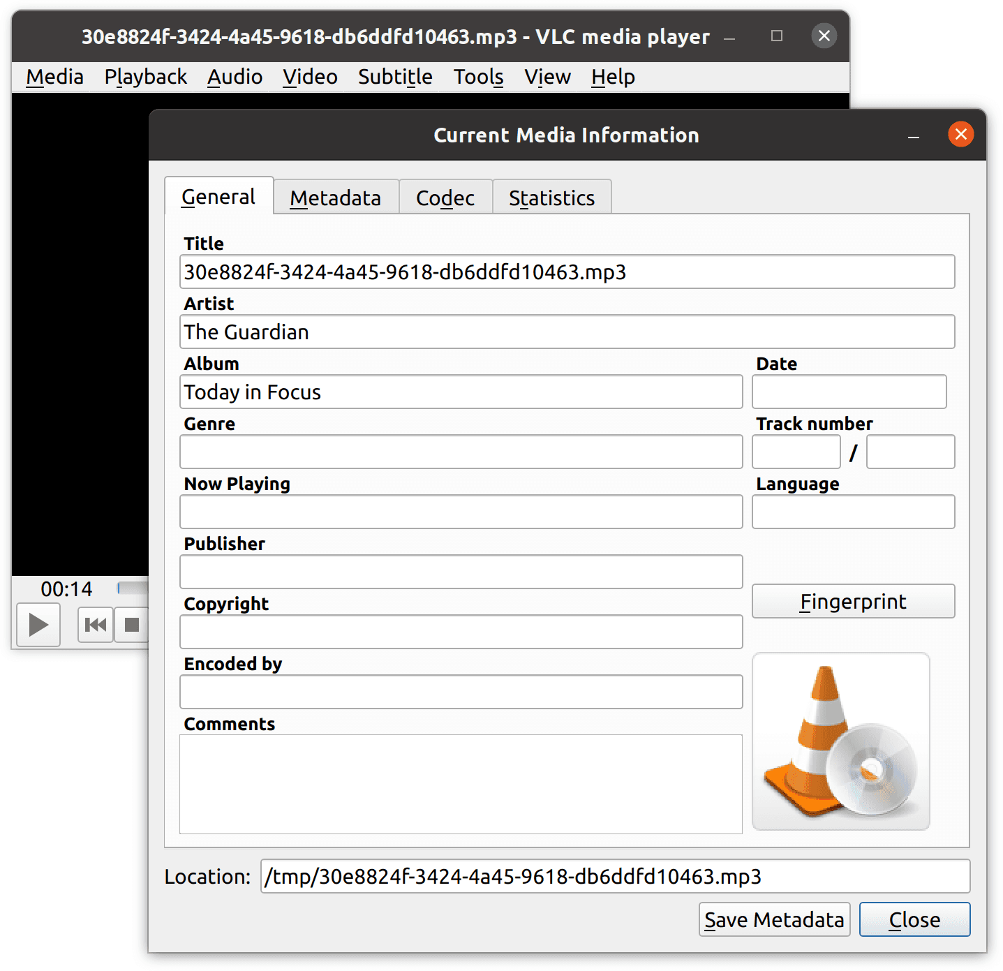 Screenshot of VLC