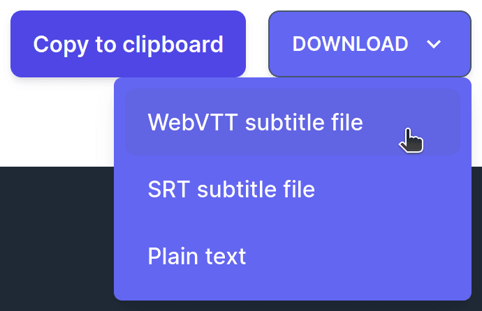 Subtitle file download options
