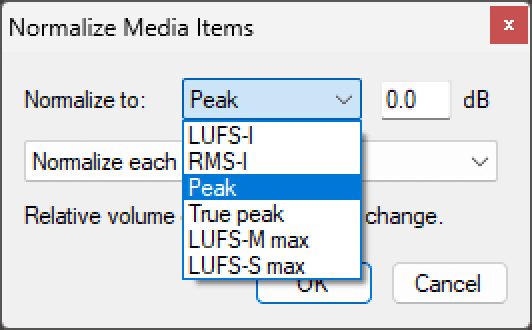 Reaper normalize LUFS dialog Reaper normalize LUFS dialog