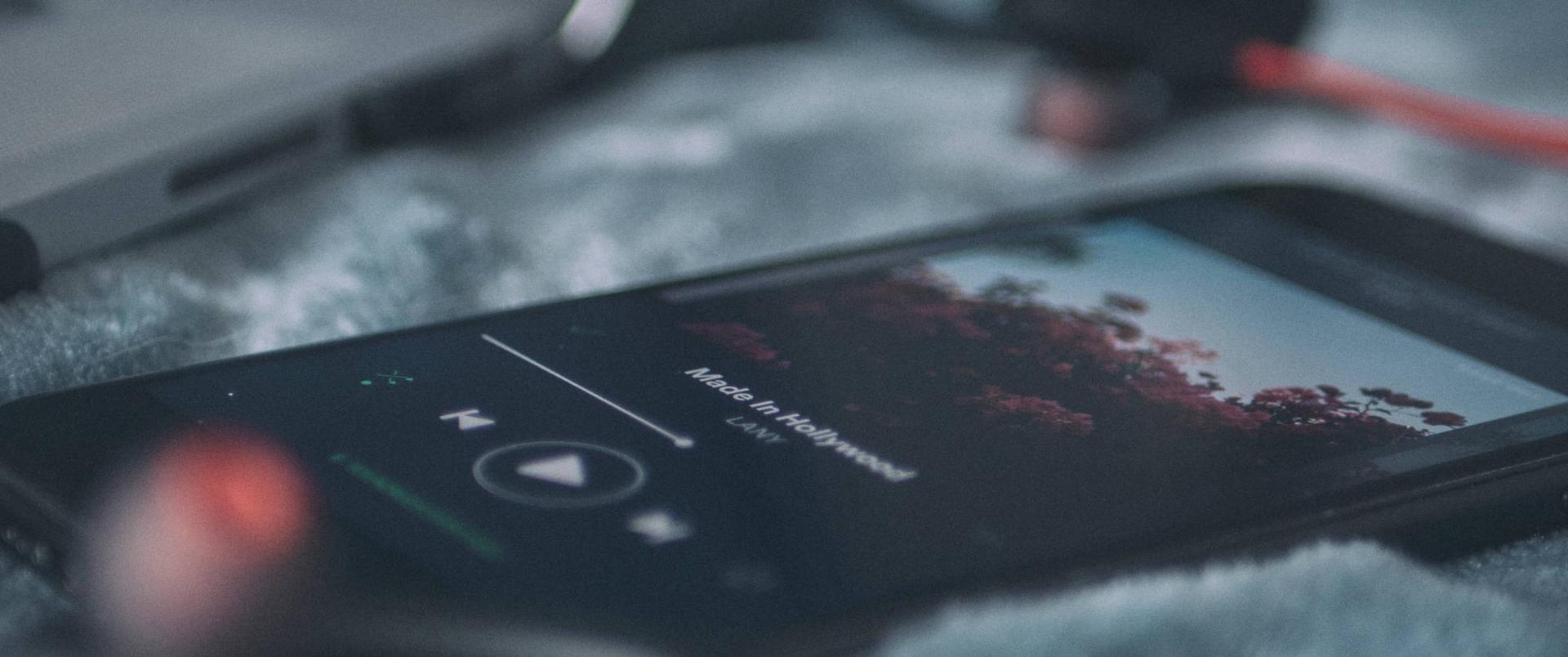 Phone playing audio Phone playing audio