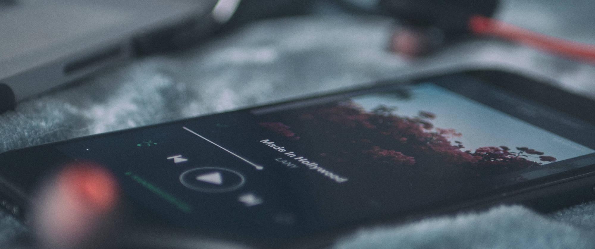 Phone playing audio Phone playing audio